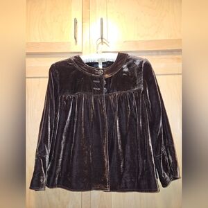 Style & Co. Velvet Buttoned Cape in Deep Brown